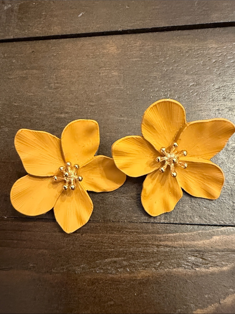 Yellow Floral Statement Earrings